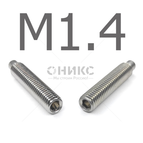 DIN 915 Винт установочный цилиндрическим концом нержавеющий А4 М1.4x3 - Оникс
