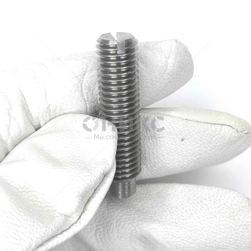 DIN 417 винт установочный с цилиндрическим концом и прямым шлицем сталь без покрытия М4x8 - Оникс