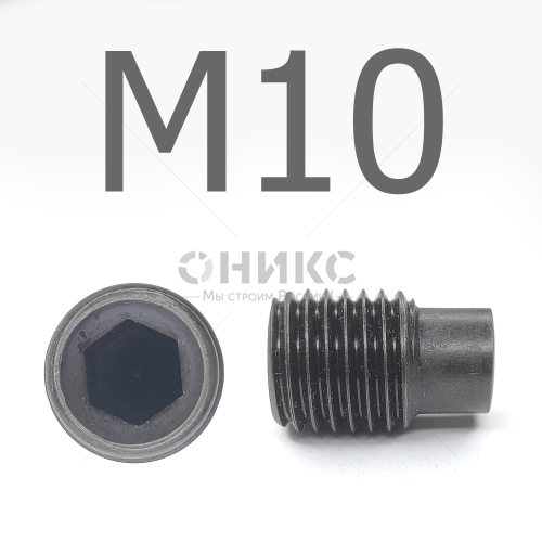 DIN 915 Винт установочный цилиндрическим концом оксидированный М10x25 - Оникс