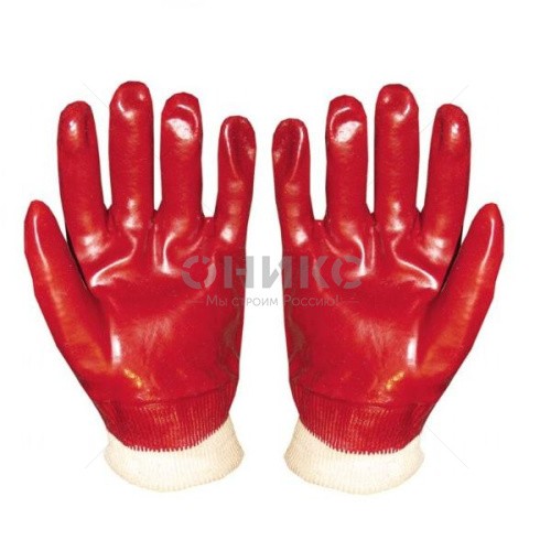 Перчатки облитые ПВХ красные МБС - Оникс