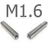 DIN 913 Винт установочный с внутренним шестигранником и плоским концом нержавеющий А2 М1.6x3