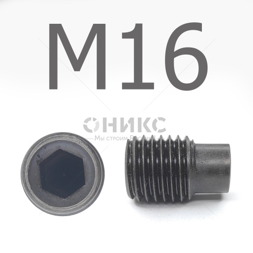 DIN 915 Винт установочный цилиндрическим концом оксидированный М16x70 - Оникс