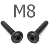 ISO 7380-2 Винт с полукруглой головкой с фланцем внутр. шестигр. черный 10.9 М8x16