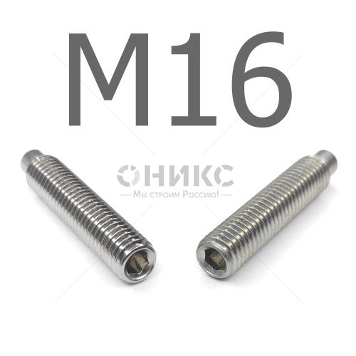 DIN 915 Винт установочный цилиндрическим концом нержавеющий А4 М16x18 - Оникс