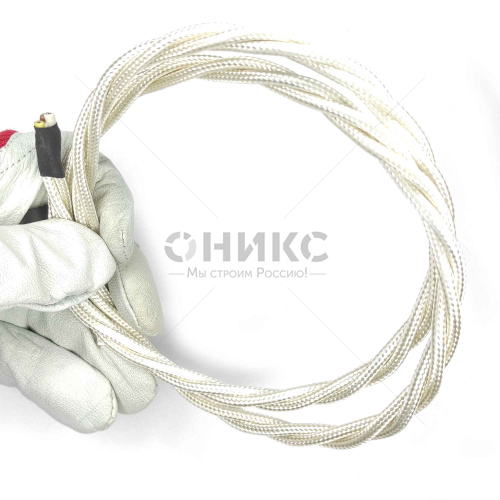 Трехжильный ретро провод Interior Electric ПВХ, сечение 3x1,5 Белый Шёлк - Оникс