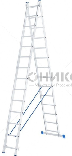 Лестница 2-х секционная алюминиевая 2*14 - Оникс