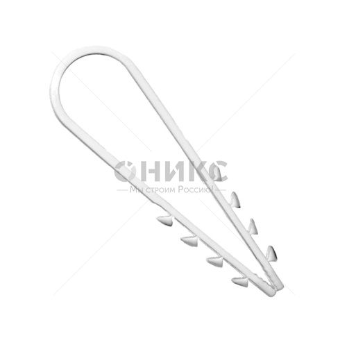 Дюбель-хомут для кабеля нейлон, белый 5x10 - Оникс
