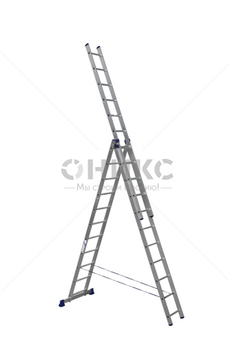 Лестница 3-секционная алюминиевая TOR SC3011 
3*11 универсальная - Оникс