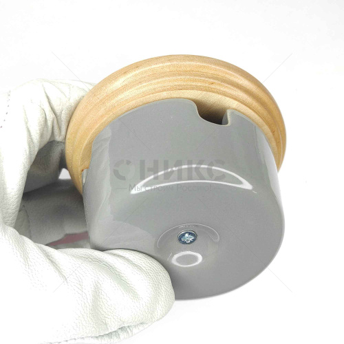 Коробка распределительная малая керамическая на подложке Interior Electric 77x40 серая - Оникс