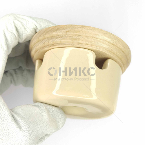 Коробка распределительная малая керамическая на подложке Interior Electric 77x40 слоновая кость - Оникс