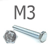 DIN 933 Болт шестигранный оцинкованная сталь 5.8 М3x22