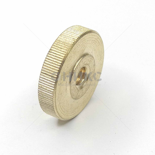 DIN 467 Гайка круглая рифлёная с накатанной головкой латунная М4 - Оникс