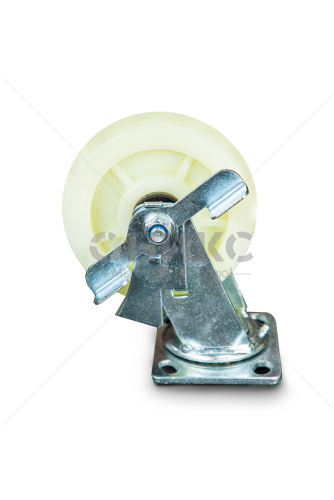 Колесо большегрузное поворотное SCdnb 63 150 мм полипропиленовое с тормозом - Оникс