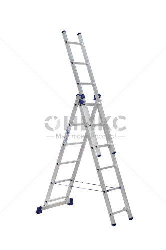 Лестница 3-секционная алюминиевая TOR SC3006 
3*6 универсальная - Оникс