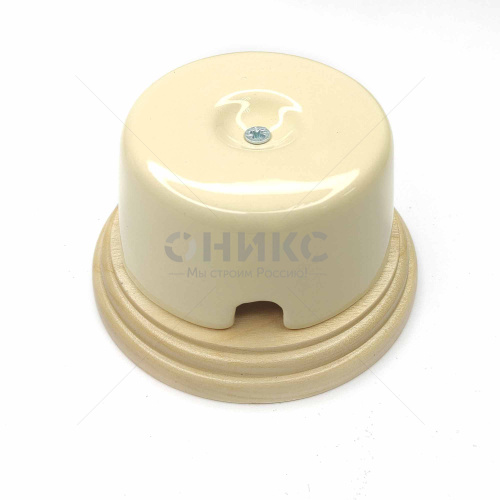Коробка распределительная малая керамическая на подложке Interior Electric 77x40 слоновая кость - Оникс