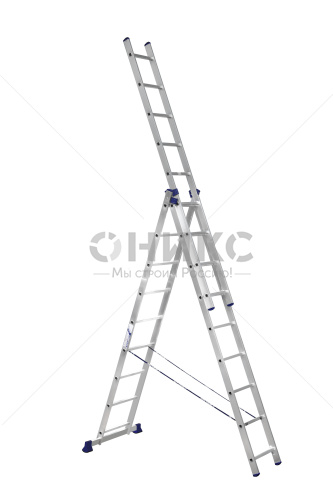 Лестница 3-секционная алюминиевая TOR SC3009 
3*9 универсальная - Оникс
