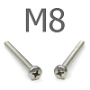 DIN 7985 Винт с полукруглой головкой, нержавеющий А2 PH М8x16