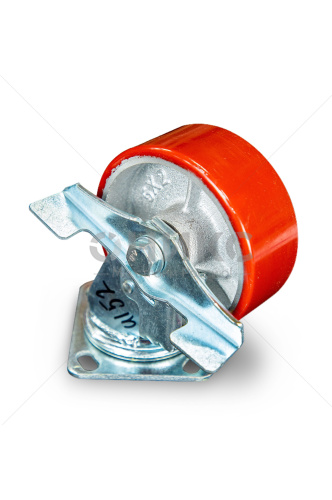 Колесо большегрузное поворотное SCpb 55 125 мм полиуретановое с тормозом (N) - Оникс