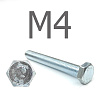 DIN 933 Болт шестигранный оцинкованная сталь 5.8 М4x7